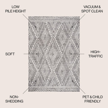 Rih Moroccan Style Diamond Area Rug
